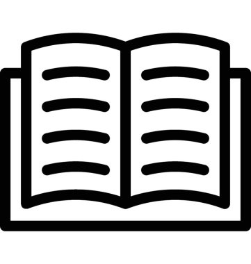 Açık kitap düz vektör simgesi