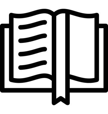 Açık kitap düz vektör simgesi