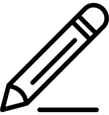 kalem düz vektör simgesi