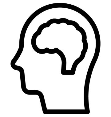 İnsan kafası düz vektör simgesi