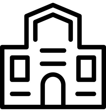 okul düz vektör simgesi