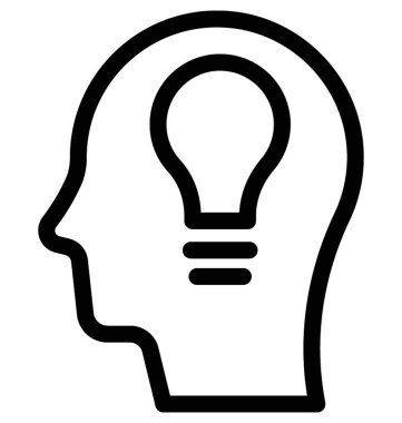 fikir düz vektör simgesi