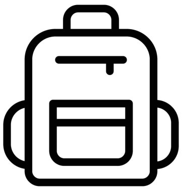 Sırt çantası düz vektör simgesi