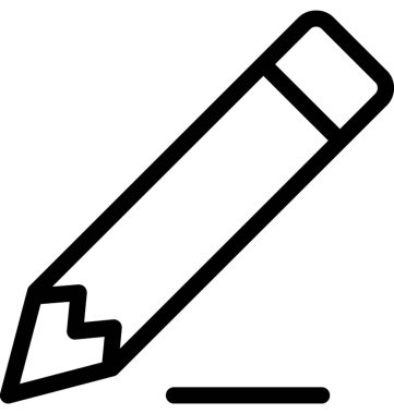 kalem düz vektör simgesi