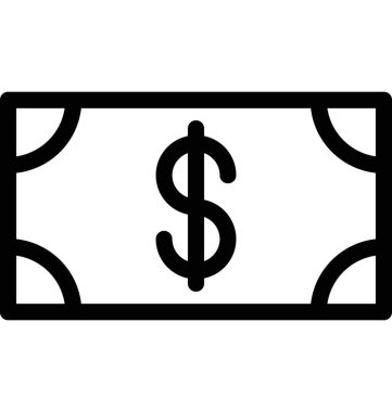 Banknot düz vektör simgesi