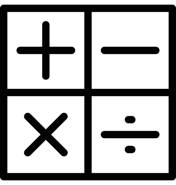 Symboles Mathématiques Icône Vectorielle Plate — Image vectorielle