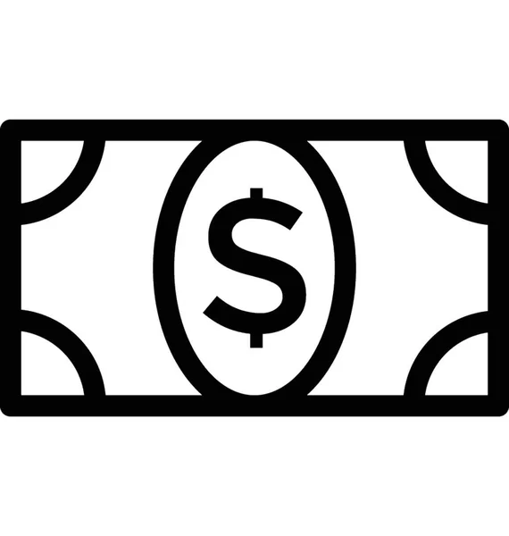 Icône Vectorielle Plate Papier Monnaie — Image vectorielle