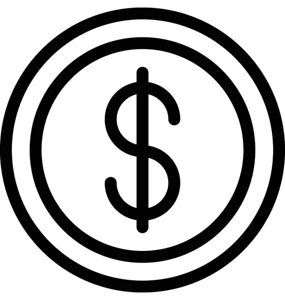 Dollar Signe Plat Vecteur Icône — Image vectorielle