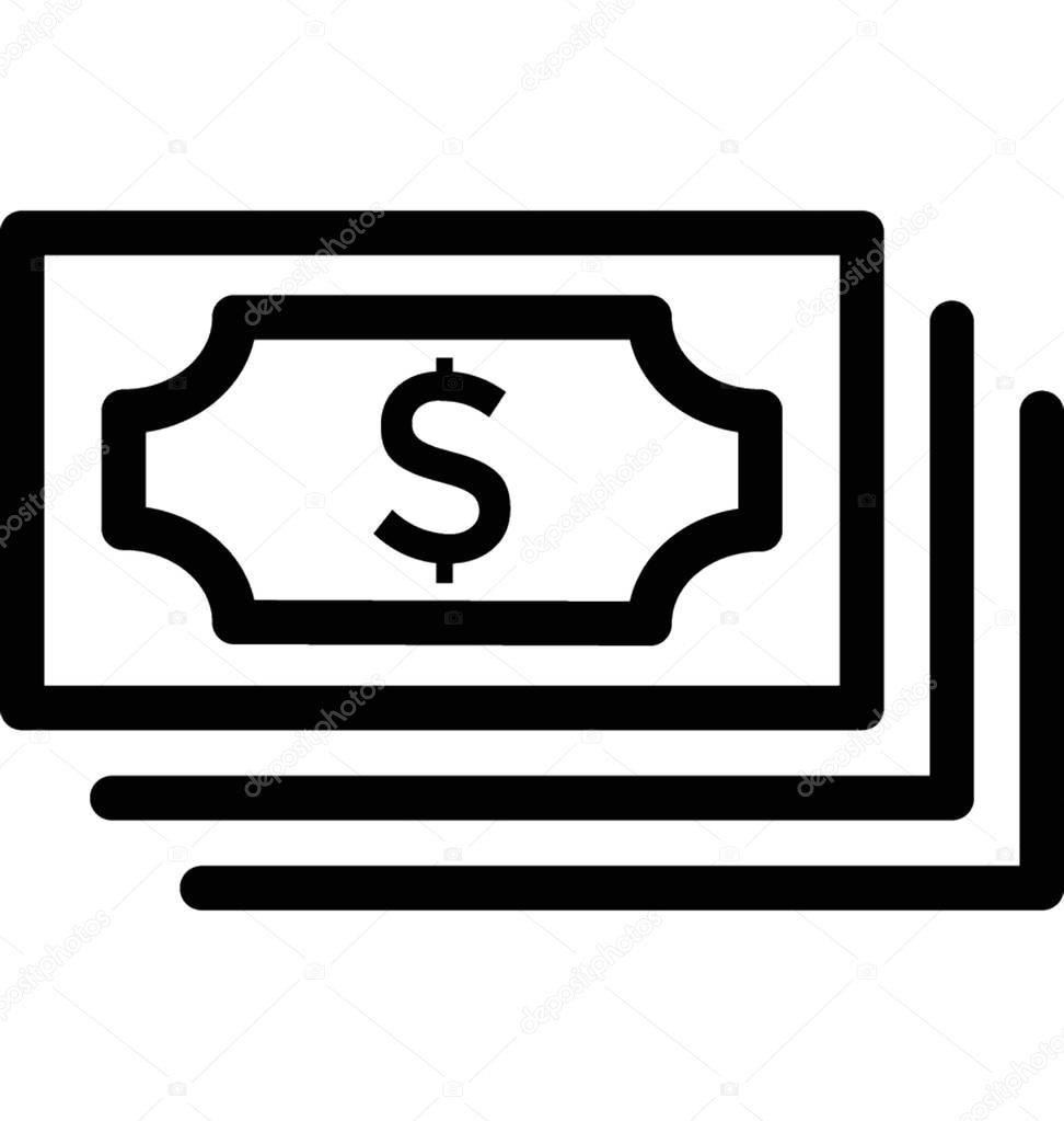 Money Stack Flat Vector Icon