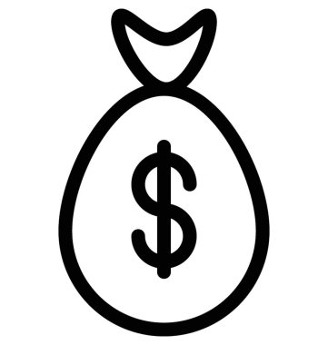 Para çuval düz vektör simgesi