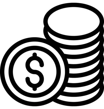 Sikke yığını düz vektör simgesi