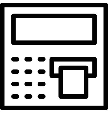atm düz vektör simgesi
