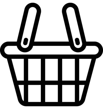 Sepet düz vektör simgesi