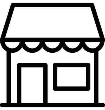 Pazar yeri düz vektör simgesi