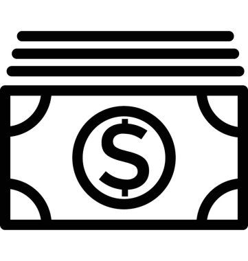 Kağıt para düz vektör simgesi