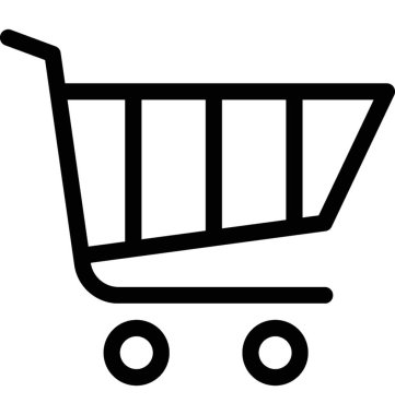Alışveriş arabası düz vektör simgesi