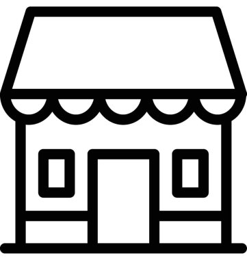 Pazar yeri düz vektör simgesi