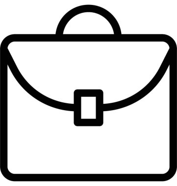 evrak çantası düz vektör simgesi