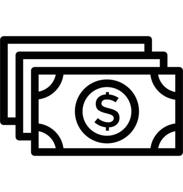 Doları yığın düz vektör simgesi