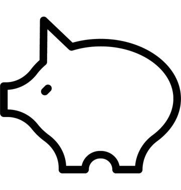 Piggy Bank Düz Vektör Simgesi