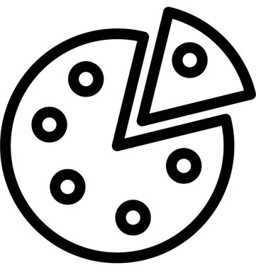 Pizza düz vektör simgesi