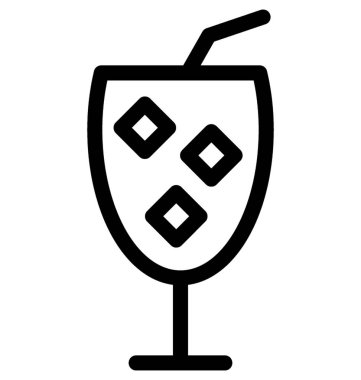 Soğuk içecek düz vektör simgesi