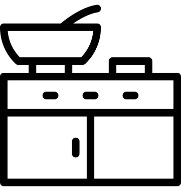 Mutfak düz vektör simgesi