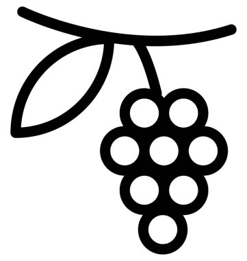 Üzüm düz vektör simgesi