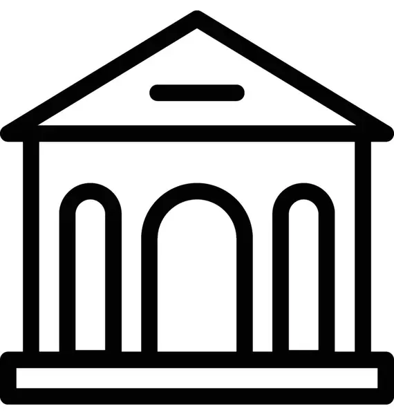 Banco Edificio Plano Vector Icono — Vector de stock