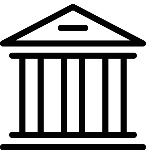 Ikona Wektora Płaskiego Banku — Wektor stockowy