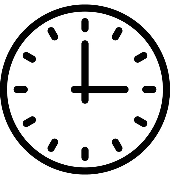 Horloge Icône Vectorielle Plate — Image vectorielle