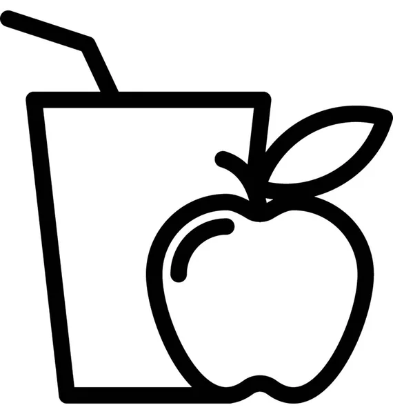 Яблучний Сік Вектор Плоскої Значок — стоковий вектор