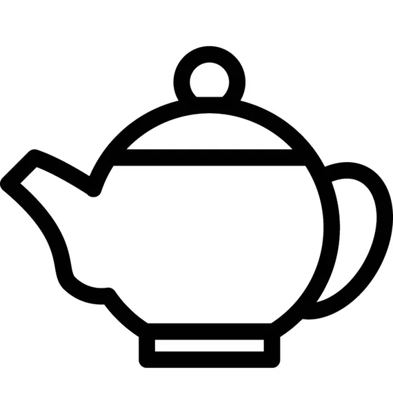 Tea Vízforralóval Lapos Vector Icon — Stock Vector