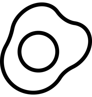 Kızarmış yumurta düz vektör simgesi