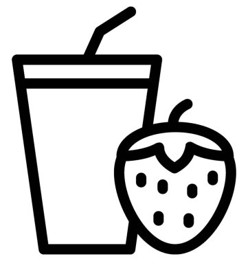 Çilek suyu düz vektör simgesi