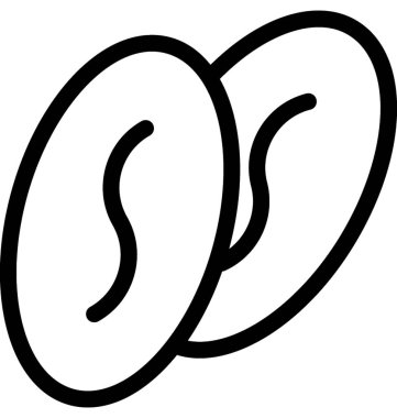 Kahve çekirdeği düz vektör simgesi