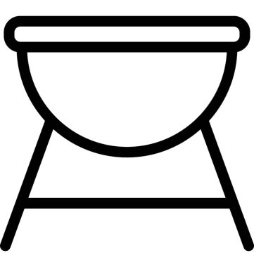 Barbekü Izgara düz vektör simgesi