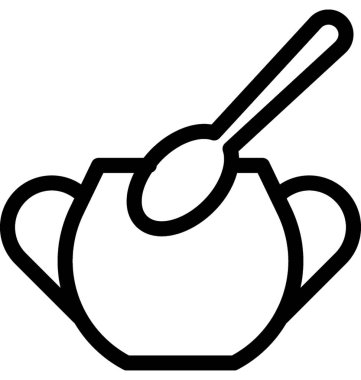 Şeker kase düz vektör simgesi