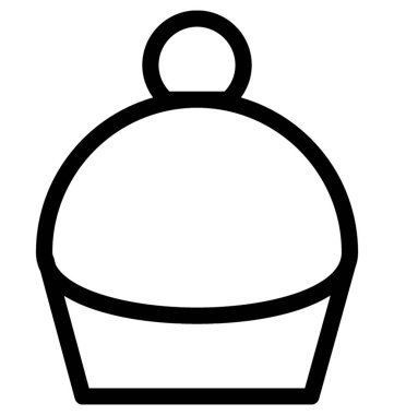 Cupcake düz vektör simgesi