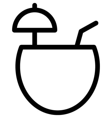 Hindistan cevizi düz vektör simgesi