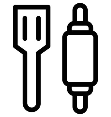 Mutfak gereçleri düz vektör simgesi