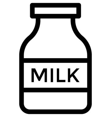 Süt düz vektör simgesi