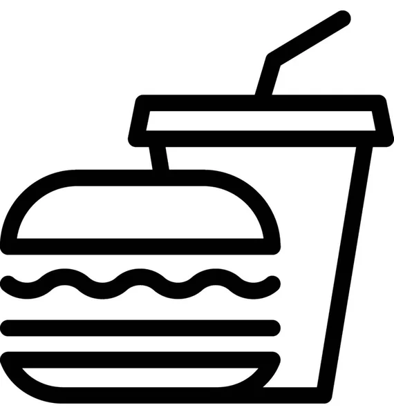 Vector Plano Comida Rápida Icono — Vector de stock