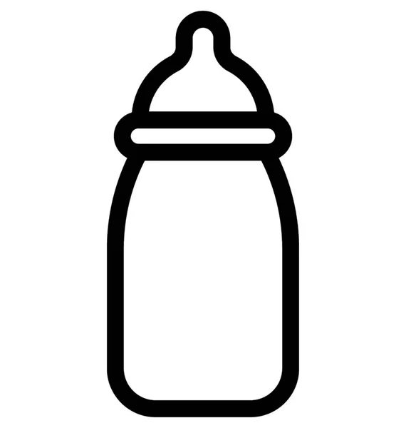 Babyflasche Flache Vektor Symbol — Stockvektor