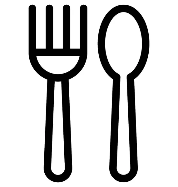 Cutlery Plat Vector Icon — Vector de stoc