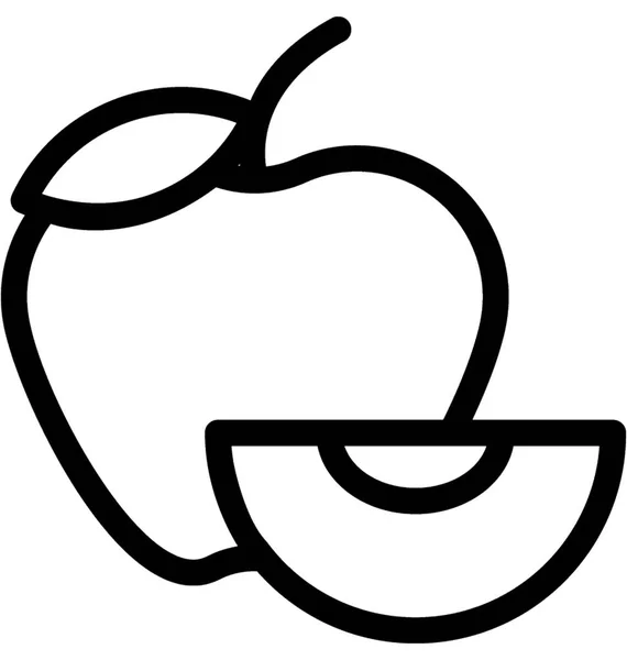 Icono Vector Plano Apple — Vector de stock