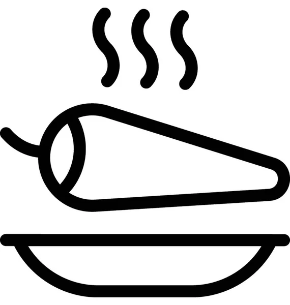 Icono Vector Plano Comida Caliente — Vector de stock