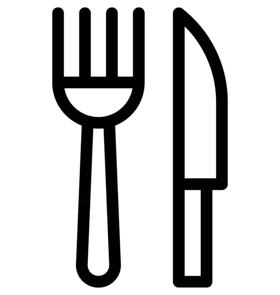 Cutlery Plat Vector Icon — Vector de stoc