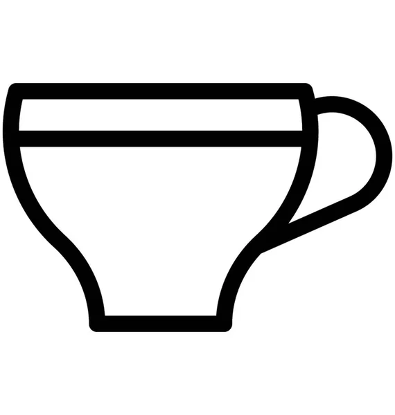 Taza Plana Vector Icono — Archivo Imágenes Vectoriales