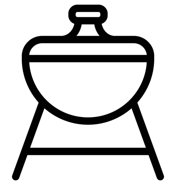 Bbq Grill Flat Vector Icon — Stock Vector